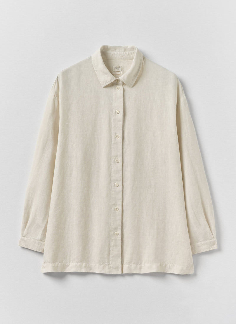Garment Dyed Linen Easy Shirt | Oat
