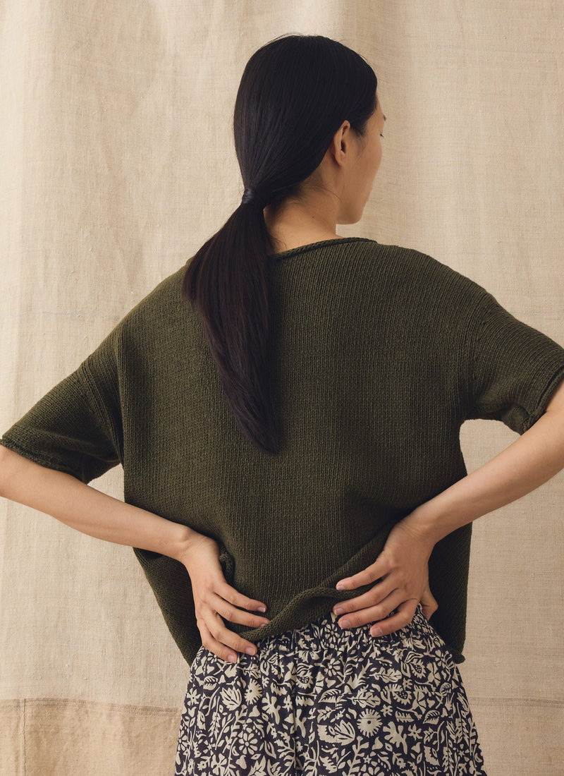 Cotton Linen Knitted Tee | Montella