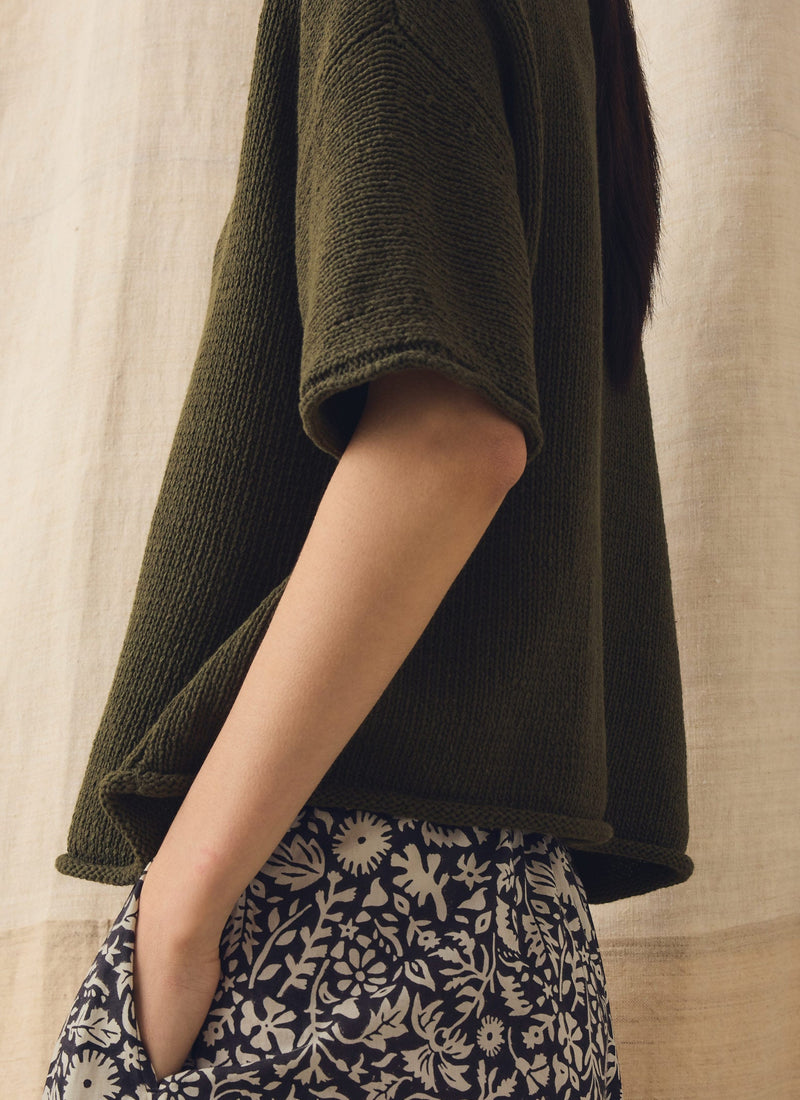 Cotton Linen Knitted Tee | Montella