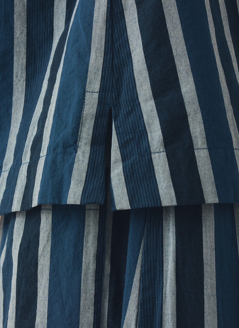 Stripe Cotton Smock Top | French Blue