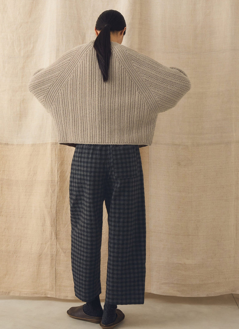 Wool Alpaca Textured Sweater | Biscuit