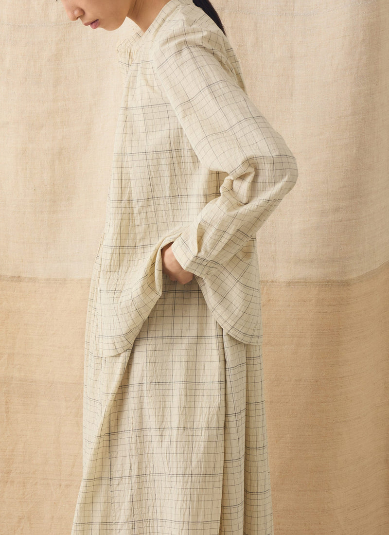 Page Check Cotton Swingy Shirt | Ecru/Black
