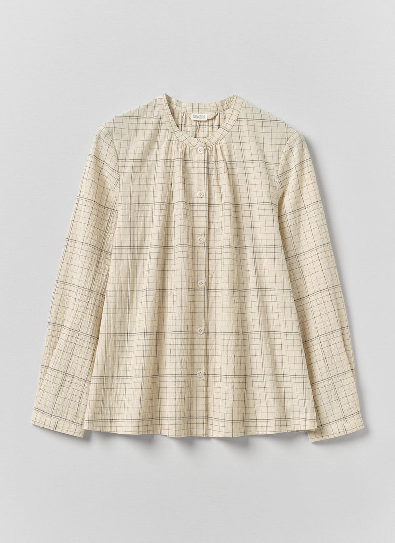 Page Check Cotton Swingy Shirt | Ecru/Black