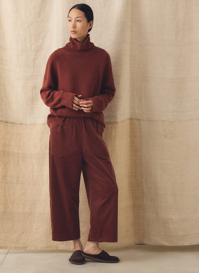 Wool Cashmere Roll Neck Sweater | Bordeaux