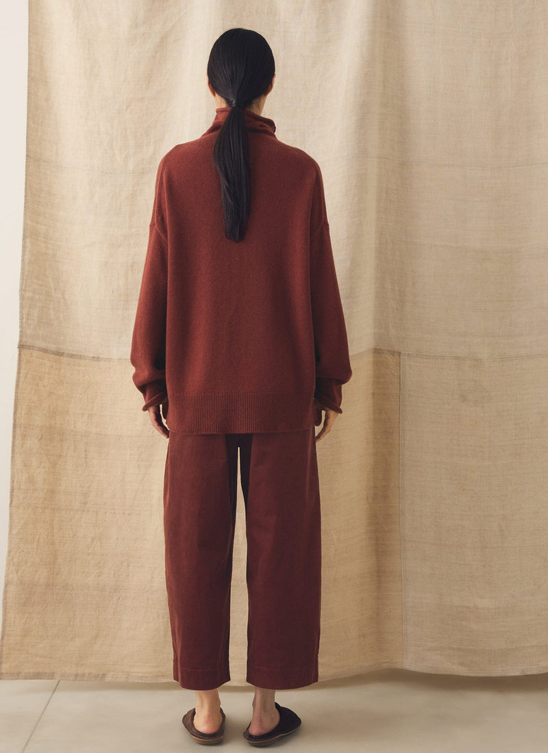 Wool Cashmere Roll Neck Sweater | Bordeaux