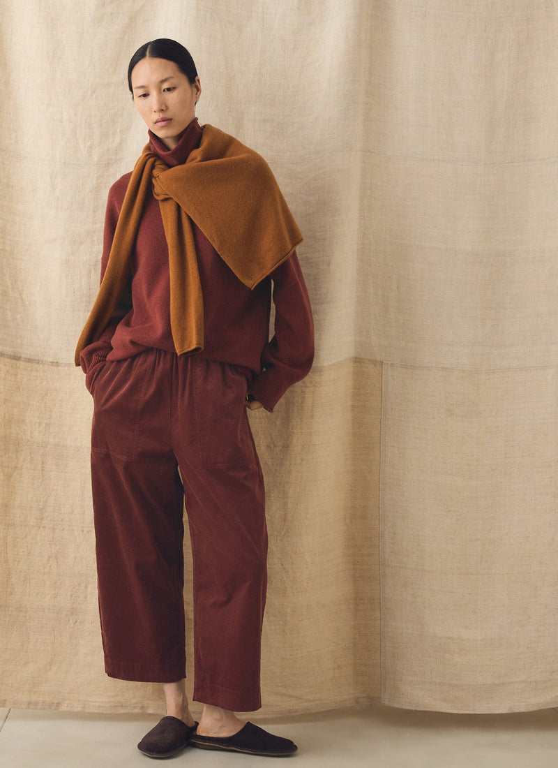 Wool Cashmere Roll Neck Sweater | Bordeaux