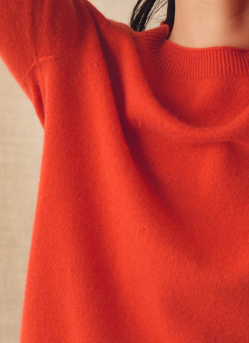 Wool Cashmere Neat Sweater | Persimmon