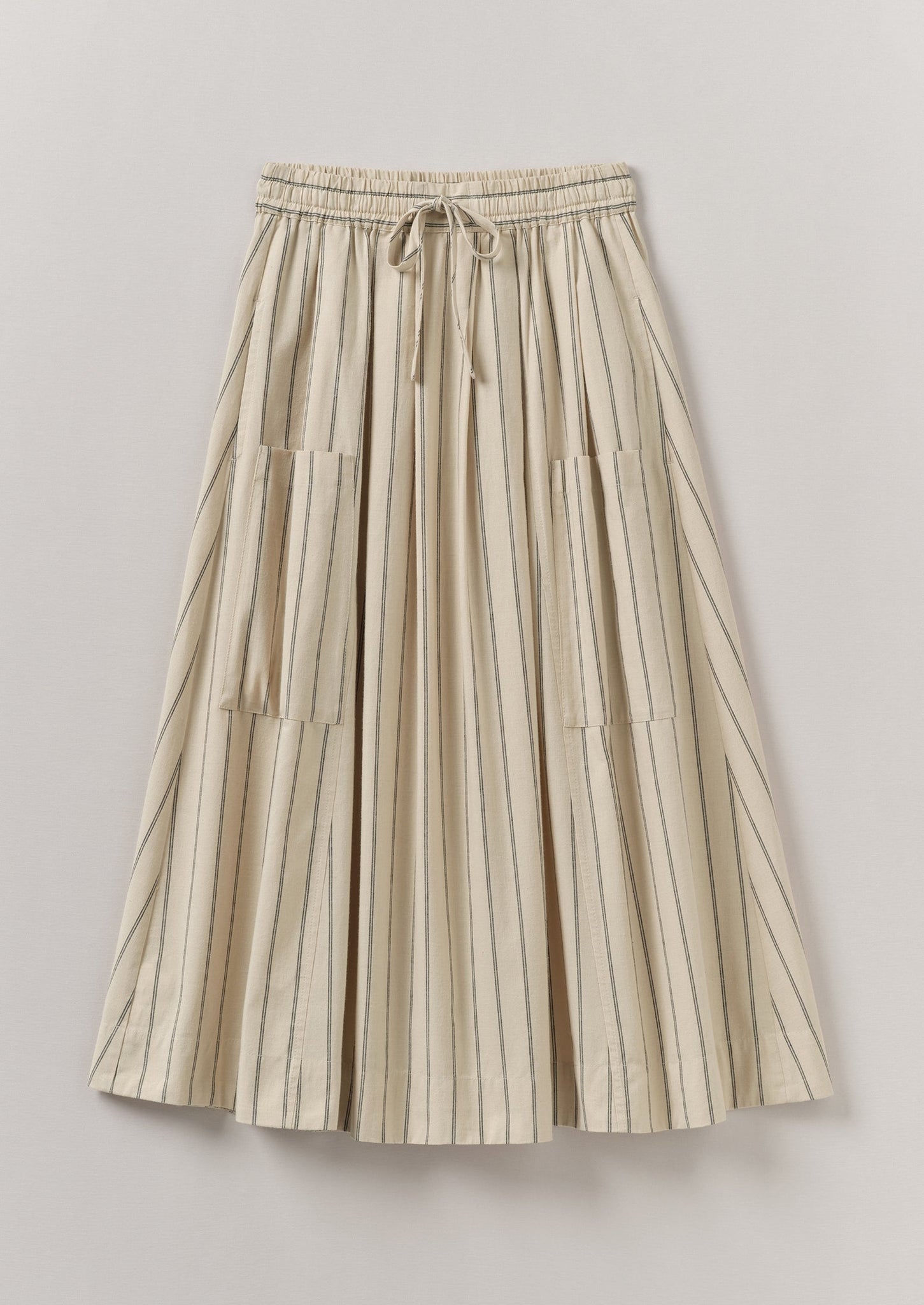 Stripe Cotton Patch Pocket Skirt | Sail Cloth