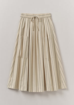 Stripe Cotton Patch Pocket Skirt | Sail Cloth