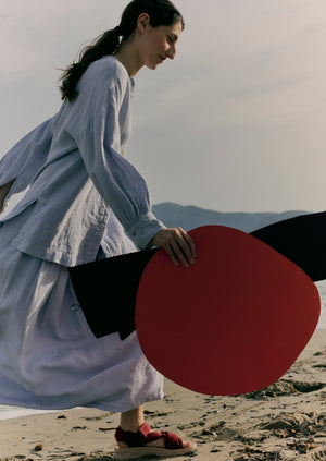 Garment Dyed Linen Skirt | Egg Blue