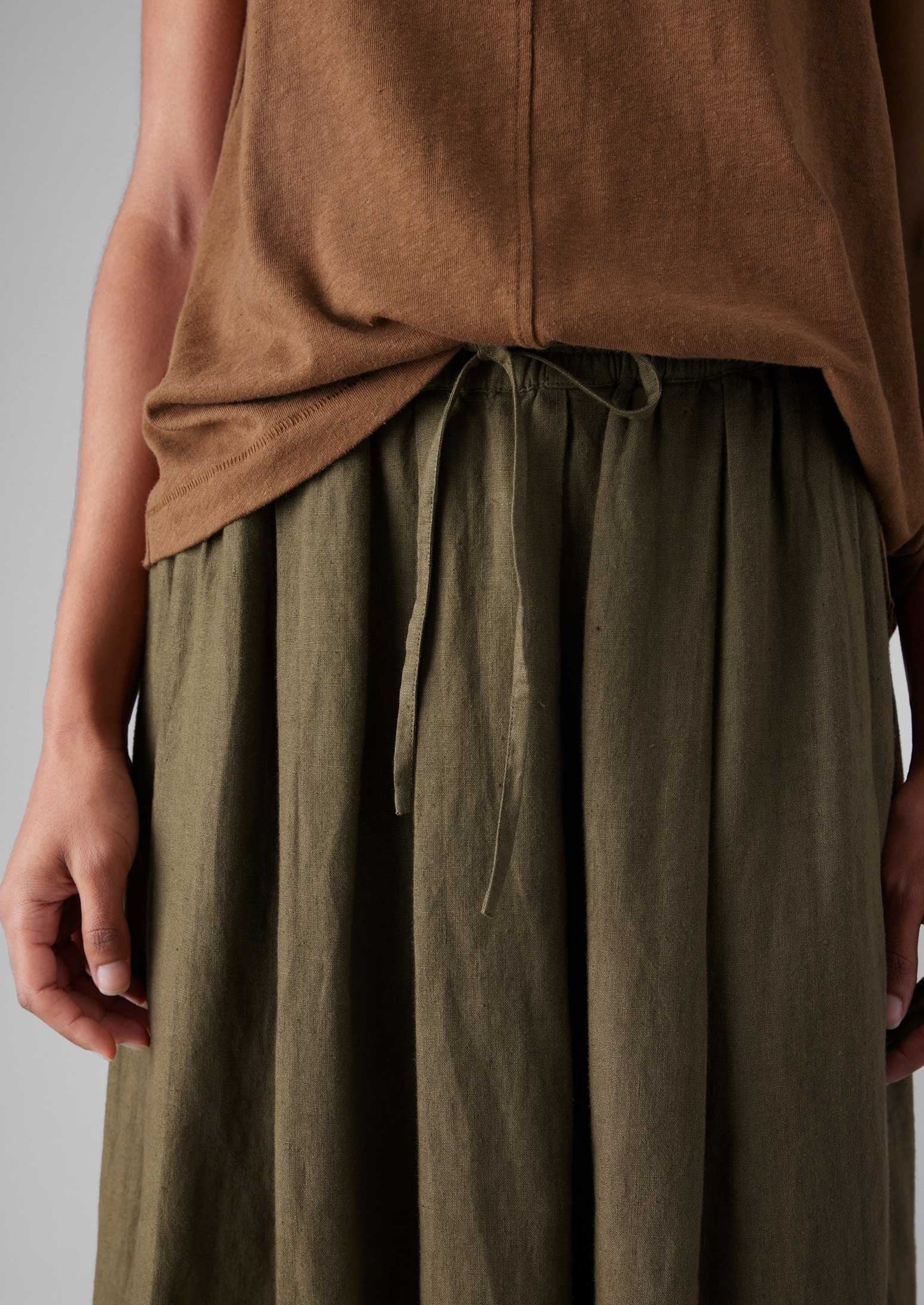 Garment Dyed Linen Skirt | Pear