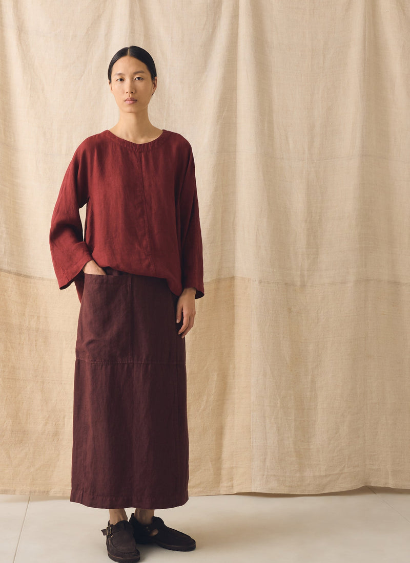 Garment Dyed Linen Apron Skirt | Fig