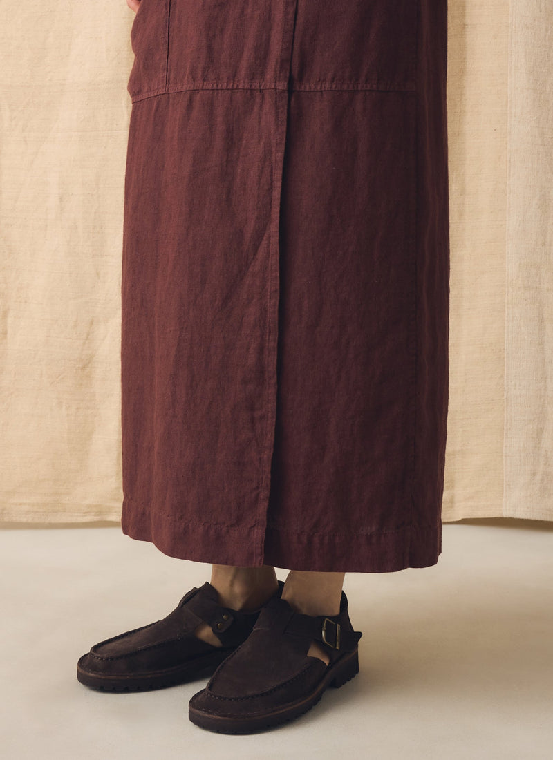 Garment Dyed Linen Apron Skirt | Fig