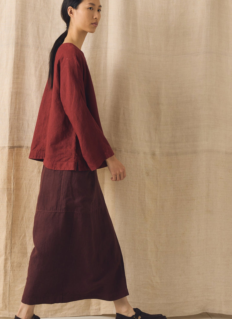 Garment Dyed Linen Apron Skirt | Fig