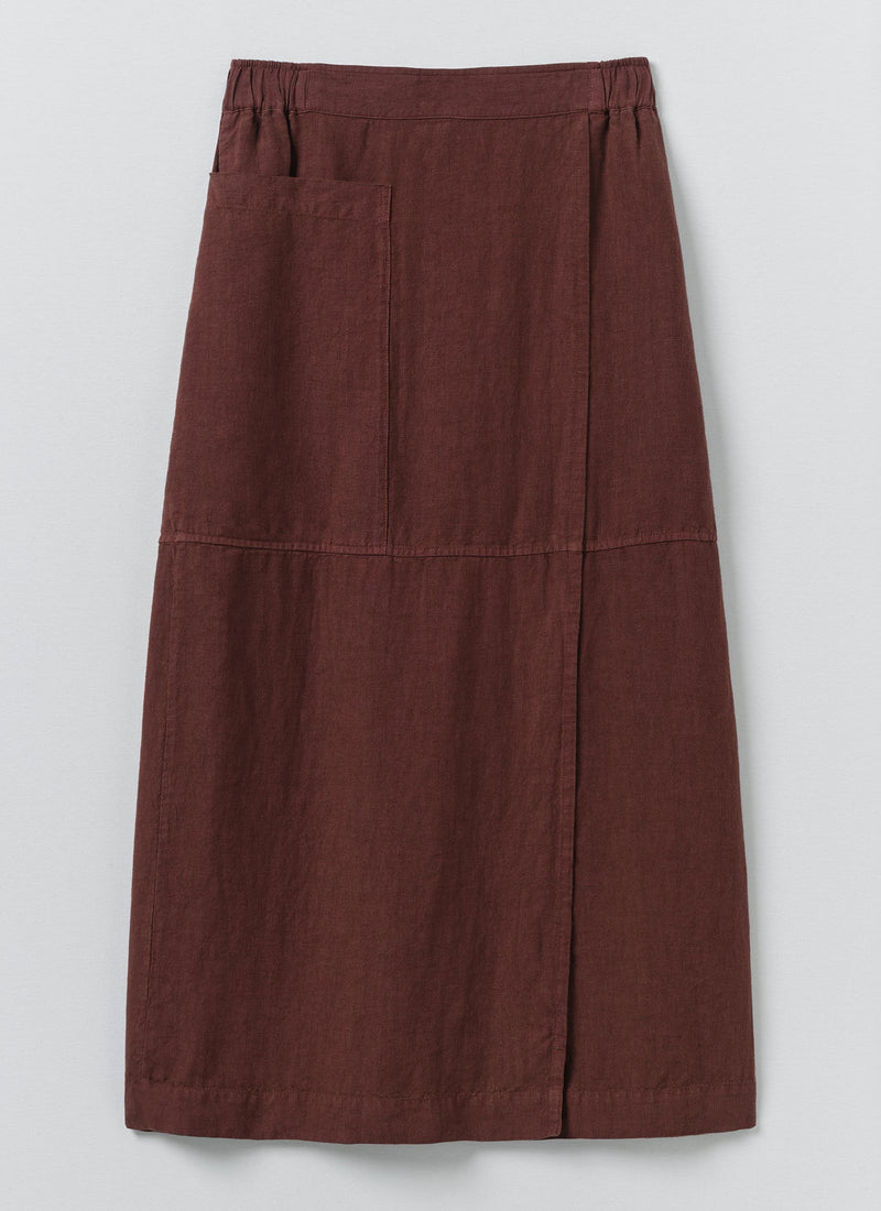 Garment Dyed Linen Apron Skirt | Fig