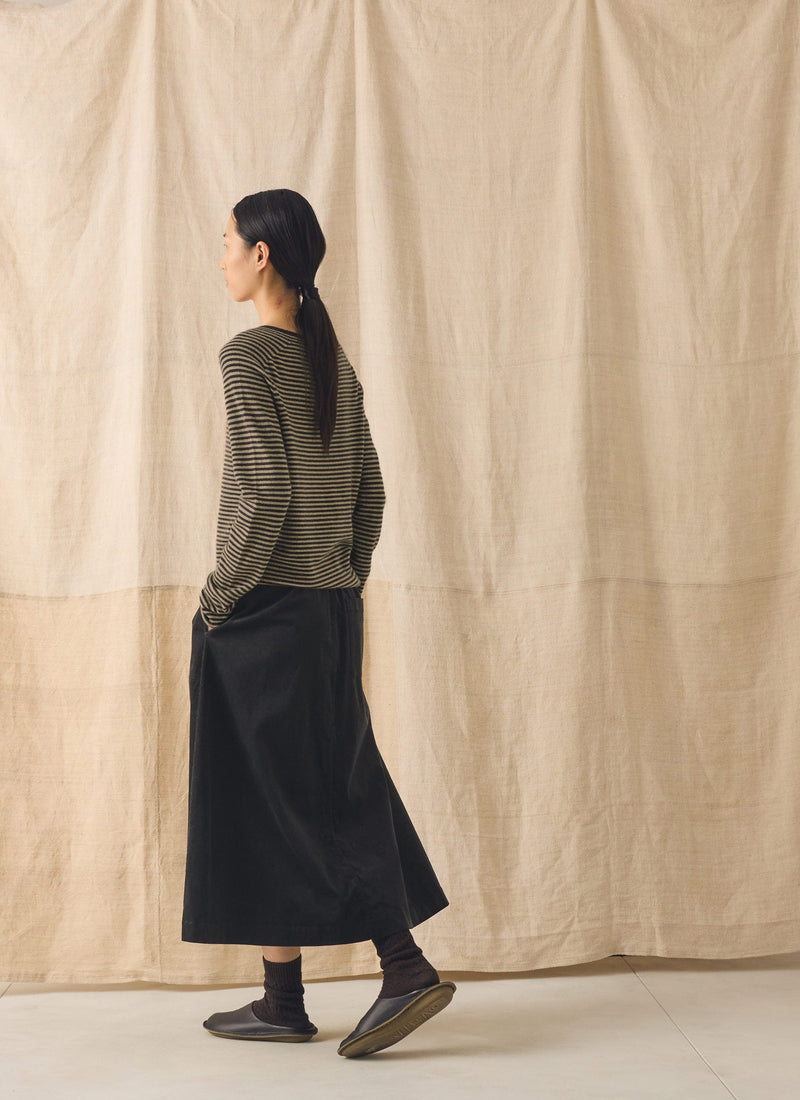 Cord Pull On Skirt | Charcoal