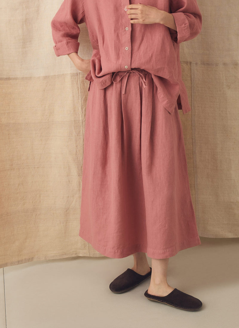 Garment Dyed Linen Skirt | Dusty Rose