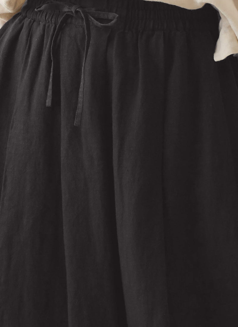 Garment Dyed Linen Skirt | Black Pepper