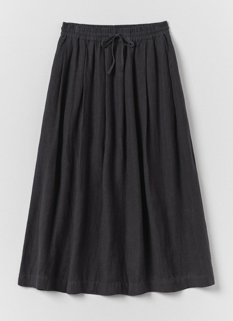 Garment Dyed Linen Skirt | Black Pepper