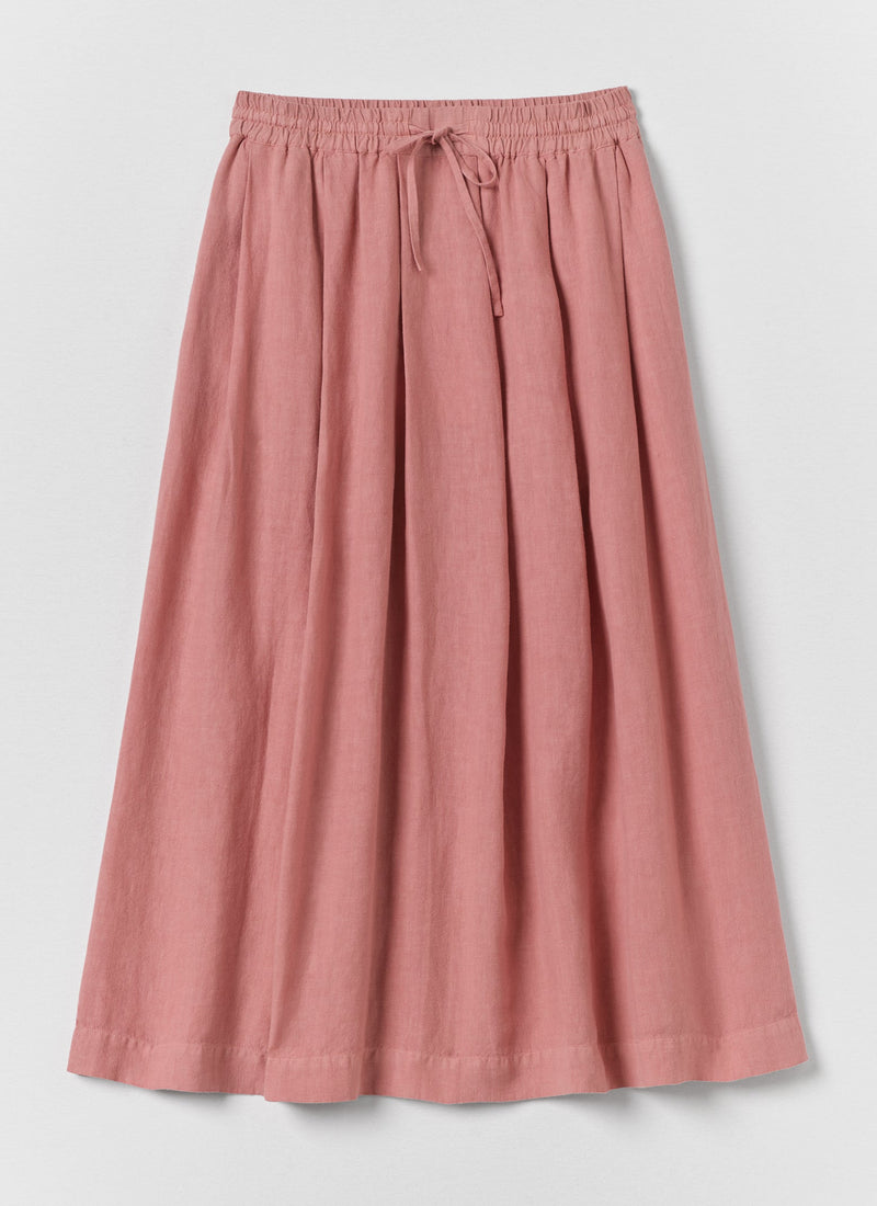 Garment Dyed Linen Skirt | Dusty Rose