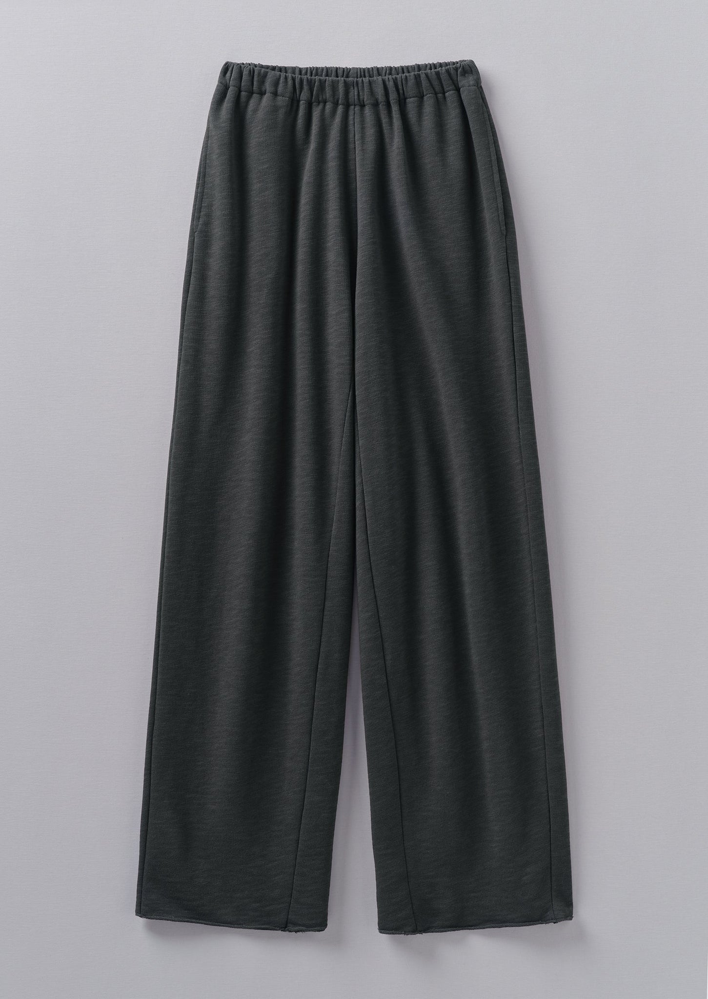 Loopback Jersey Wide Leg Trousers | Charcoal