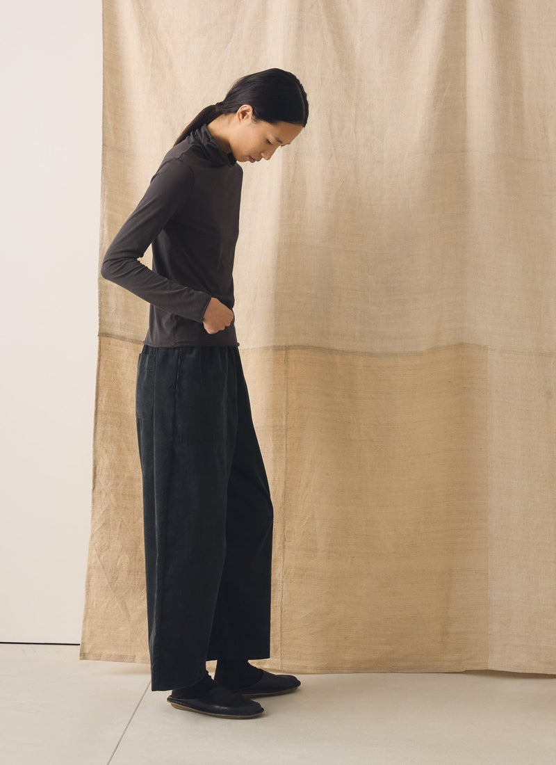 Cord Barrel Leg Trousers | Charcoal