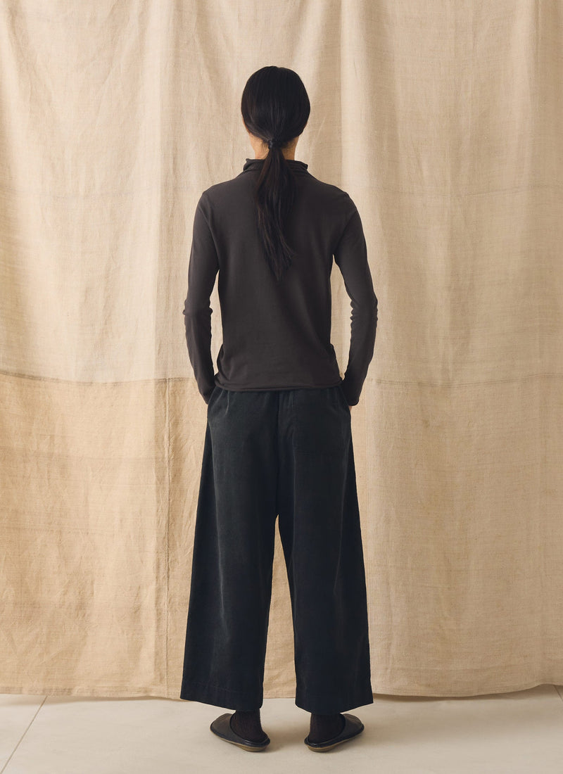 Cord Barrel Leg Trousers | Charcoal