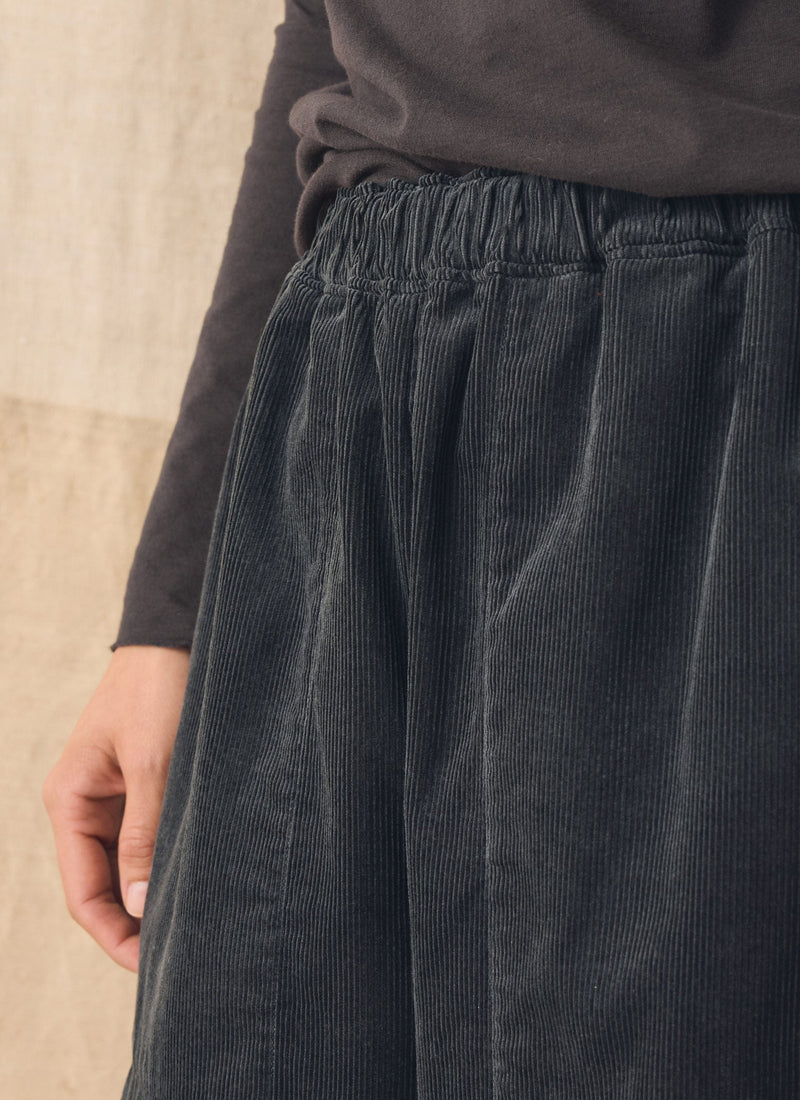 Cord Barrel Leg Trousers | Charcoal