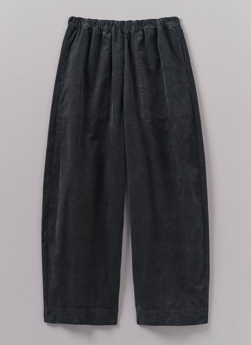 Cord Barrel Leg Trousers | Charcoal