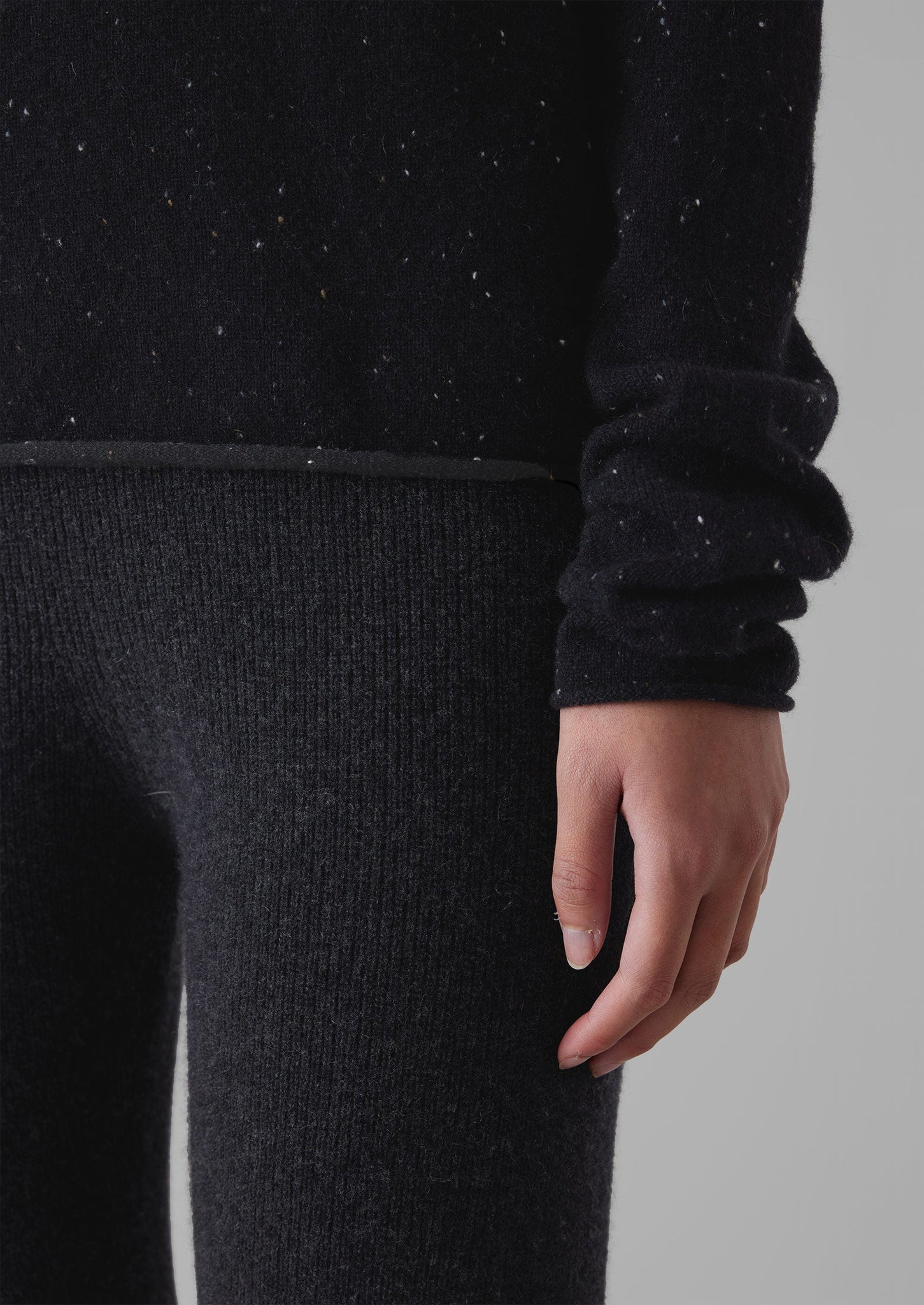 Recycled Cashmere Slim Leg Trousers | Charcoal