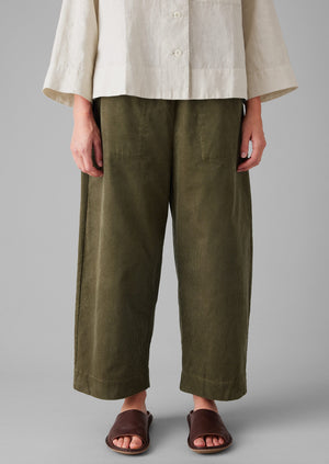 Organic Cord Barrel Leg Trousers | Pear