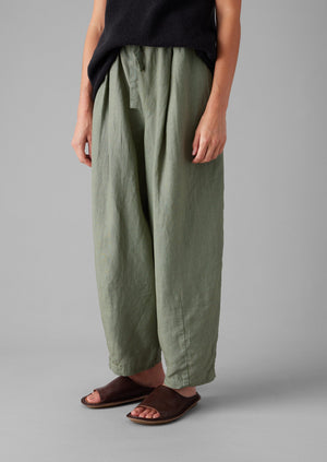 Minako Garment Dyed Linen Trousers | Light Sage