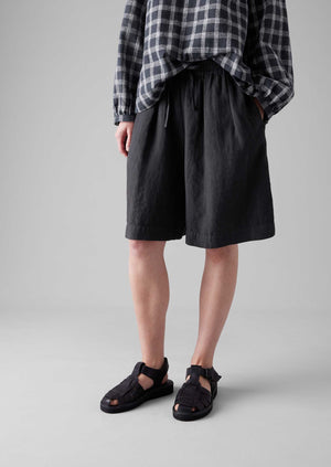 Garment Dyed Drawstring Shorts | Black Pepper