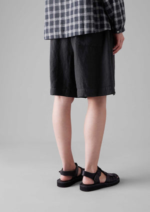 Garment Dyed Drawstring Shorts | Black Pepper