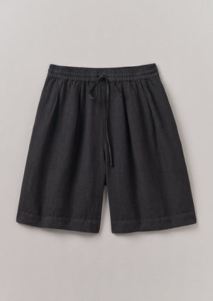Garment Dyed Drawstring Shorts | Black Pepper