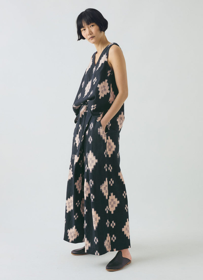 Fugue Ikat Wrap Trousers | Midnight/Sand