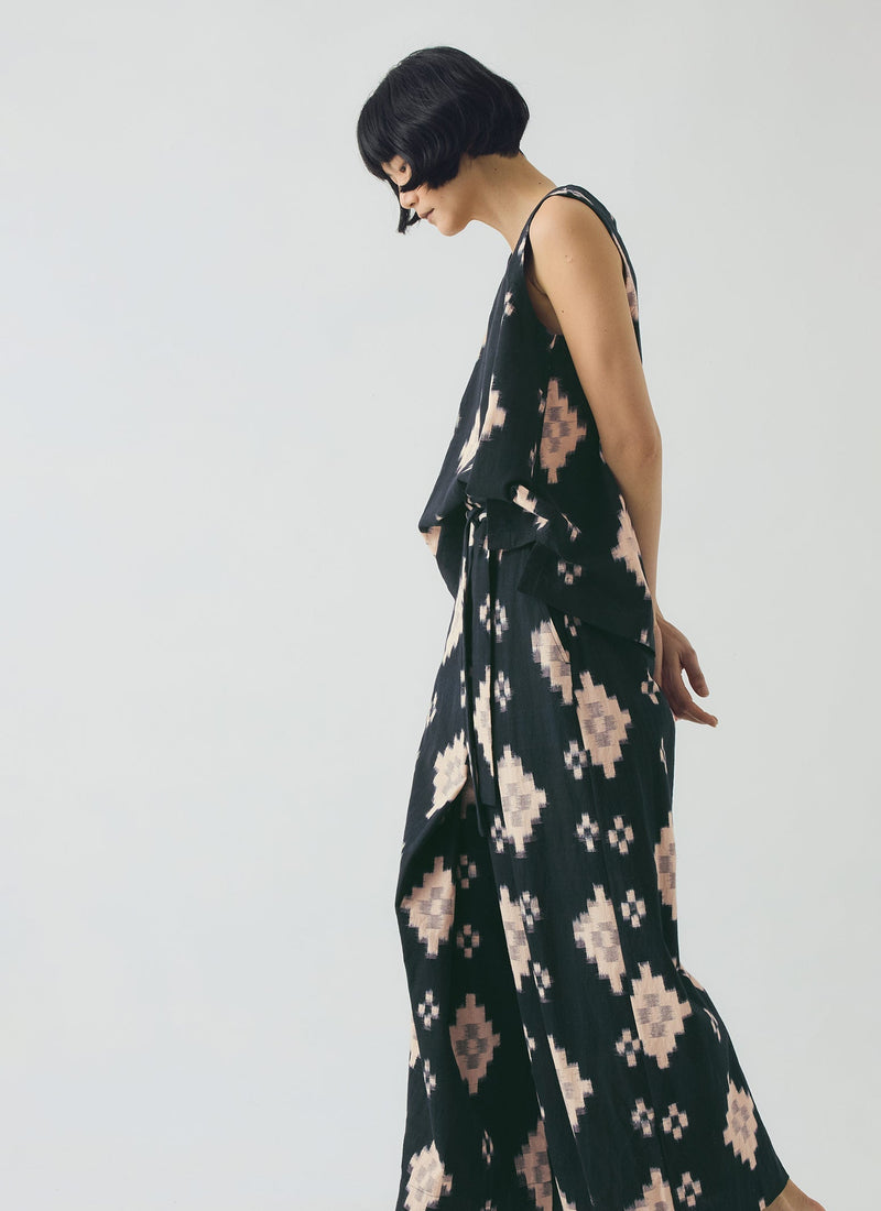 Fugue Ikat Wrap Trousers | Midnight/Sand