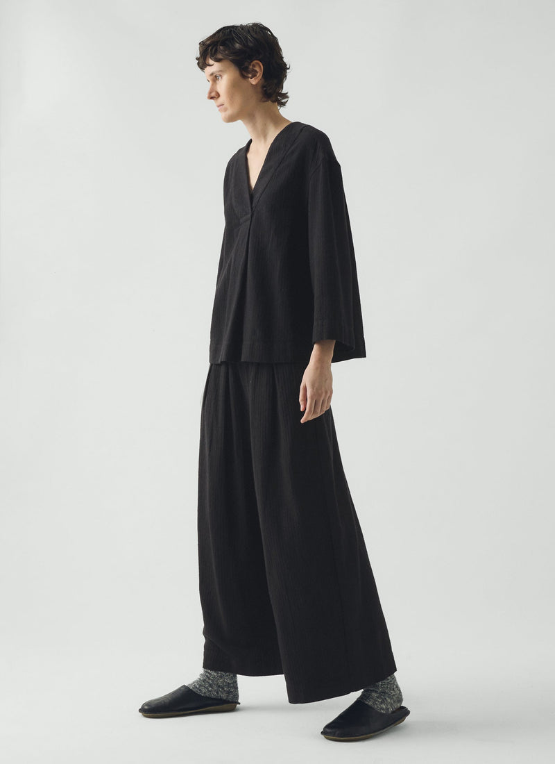 Brushed Linen Cotton Trousers | Slate