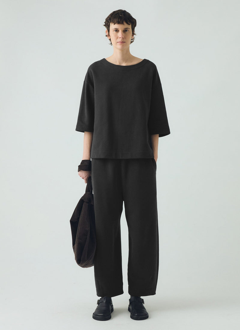 Jersey Barrel Leg Trousers | Black Pepper