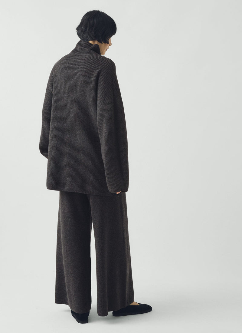 Wool Cashmere Knitted Trousers | Charcoal
