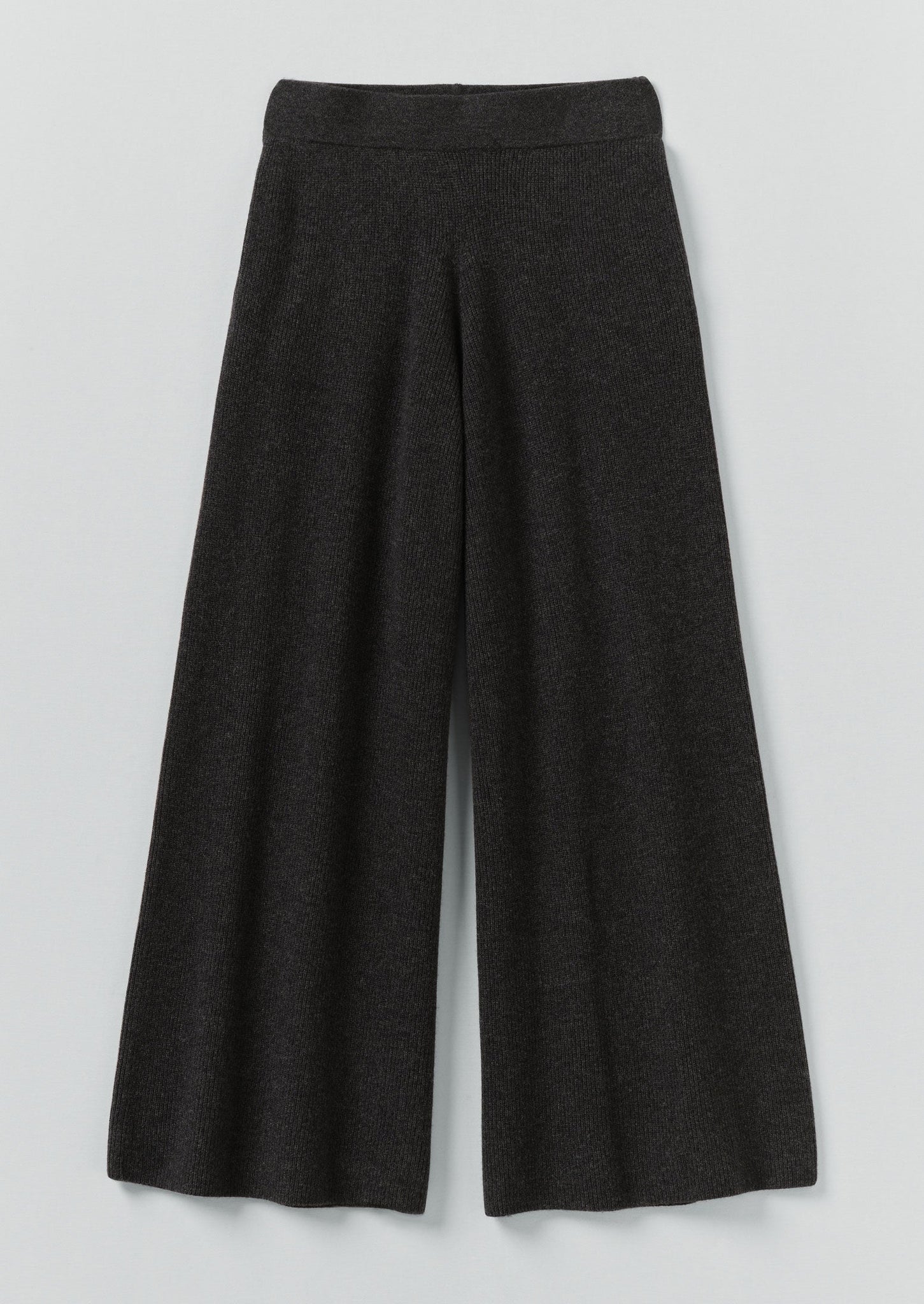 Wool Cashmere Knitted Trousers | Charcoal