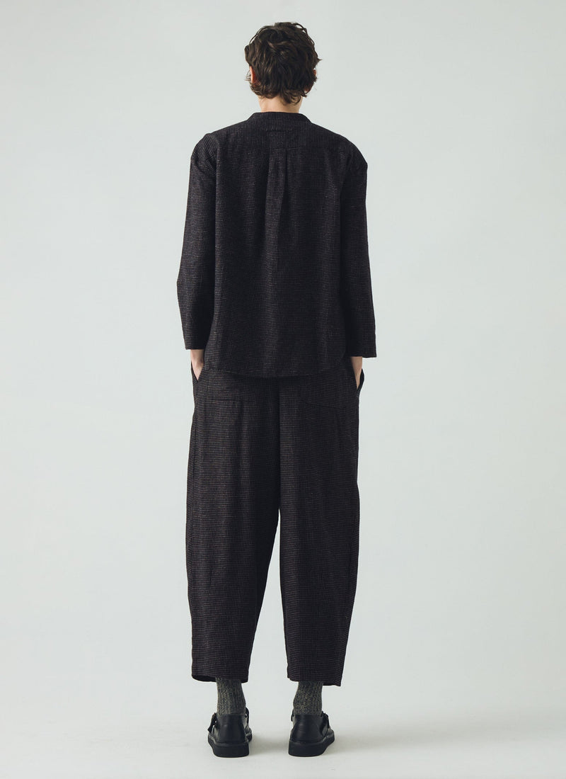 Minako Check Cotton Cashmere Trousers | Black/Ecru