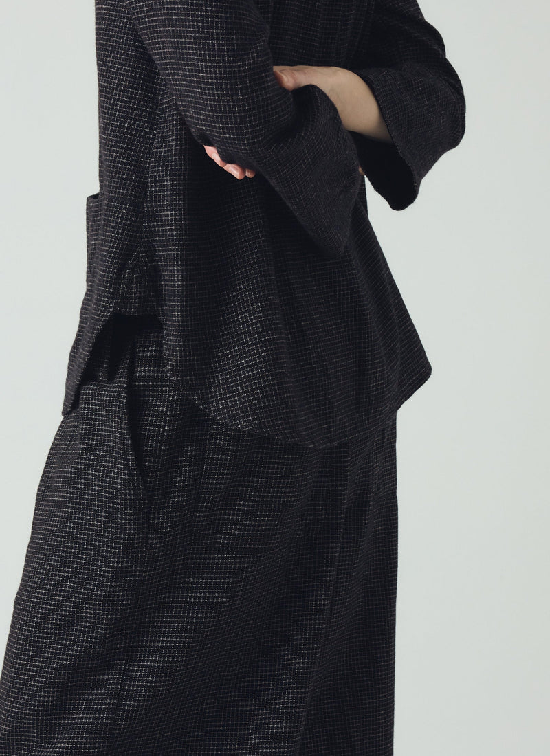 Minako Check Cotton Cashmere Trousers | Black/Ecru