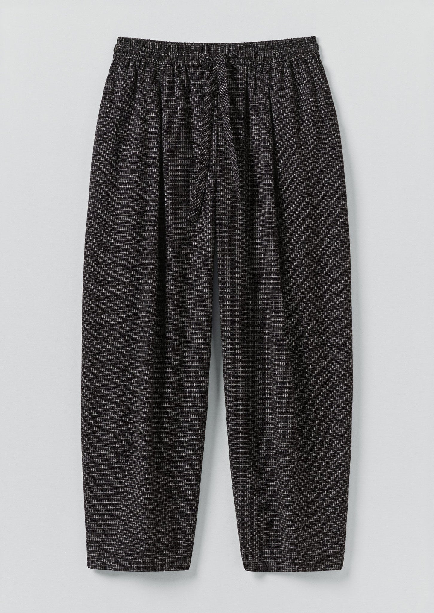 Minako Check Cotton Cashmere Trousers | Black/Ecru