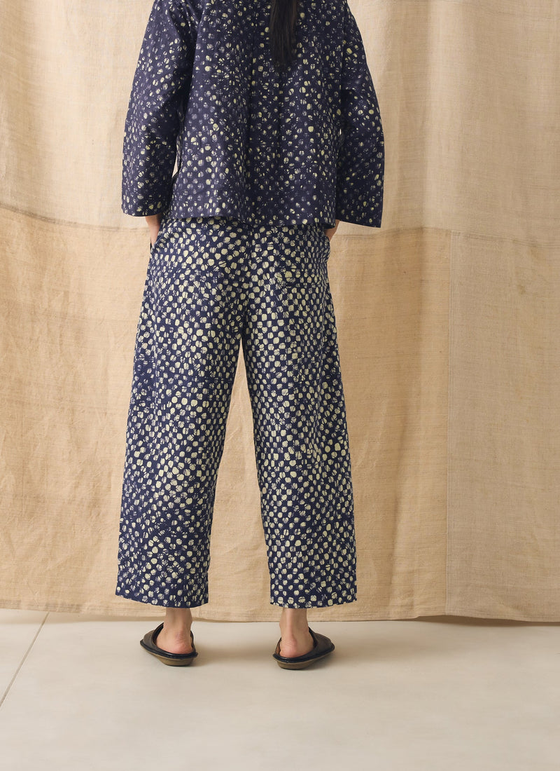 Batik Cook Check Trousers | Provencal Blue