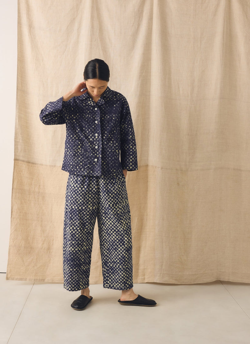 Batik Cook Check Trousers | Provencal Blue