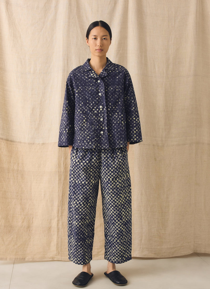 Batik Cook Check Trousers | Provencal Blue