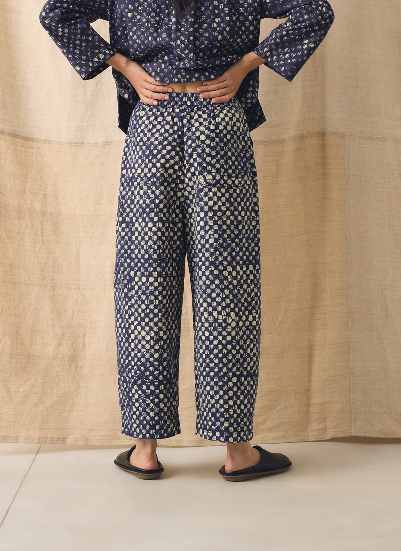 Batik Cook Check Trousers | Provencal Blue