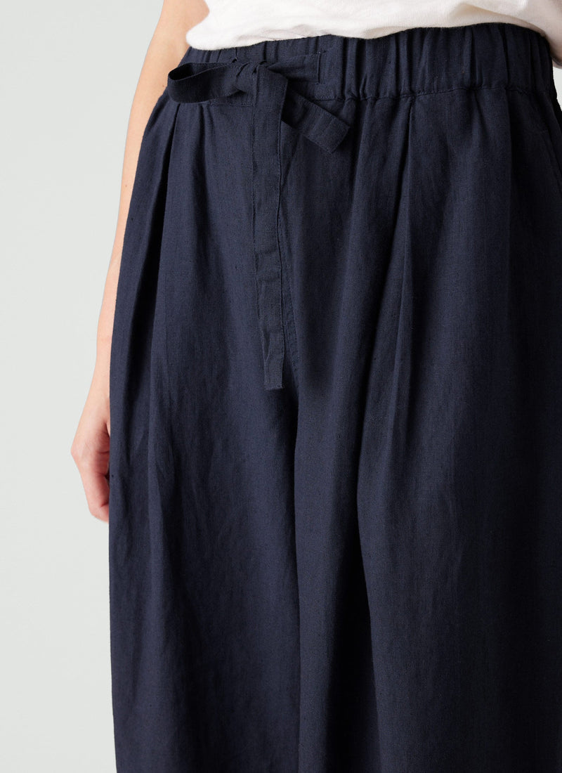 Minako Garment Dyed Linen Trousers | Midnight