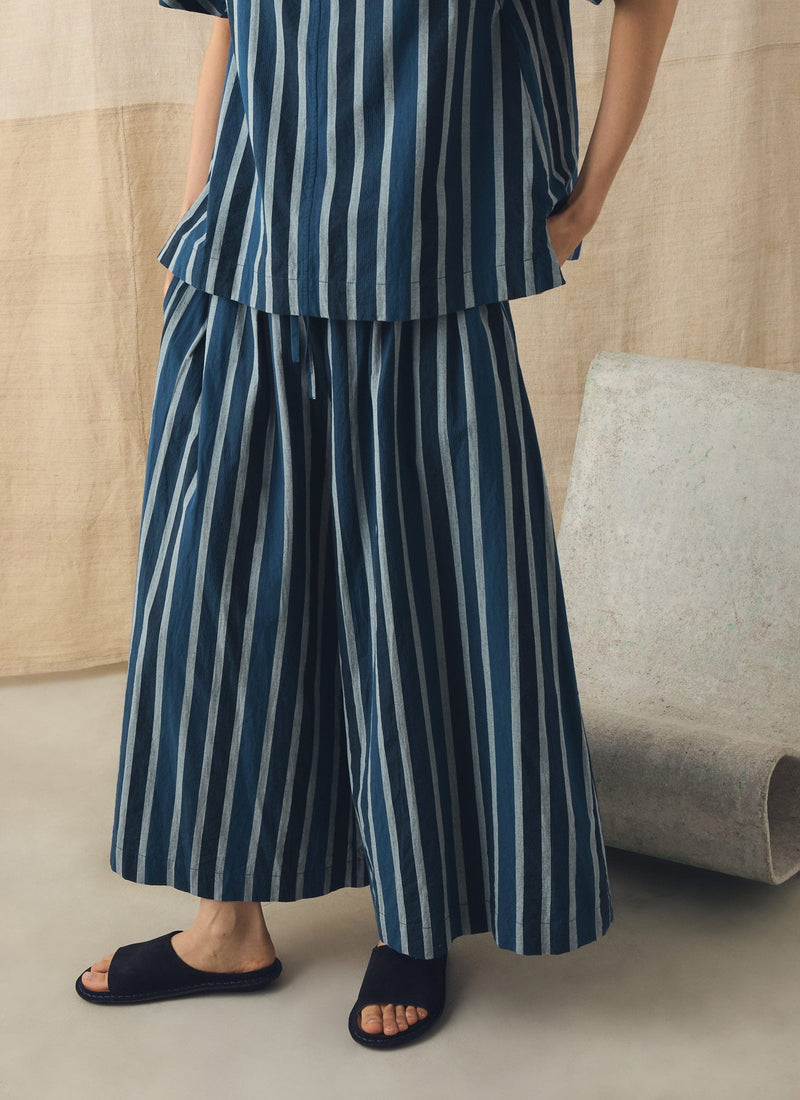Stripe Cotton Culottes | French Blue
